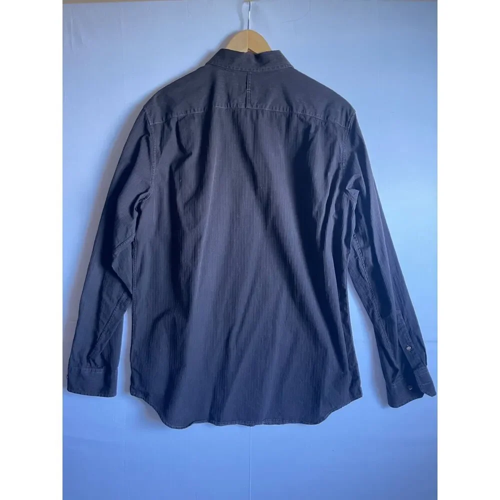 Banana Republic Classic Fit Men’s Large Black Textured Stripe Dress Shirt
